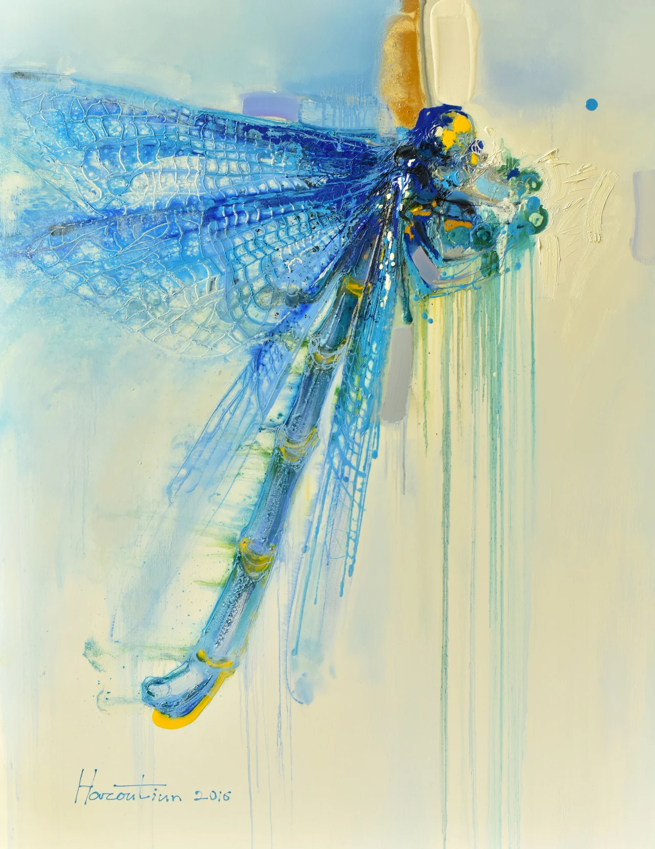 Libellula Caerulea, oil on canvas